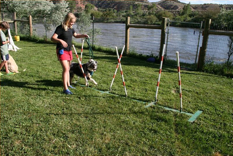 Nan running Kelli in poles